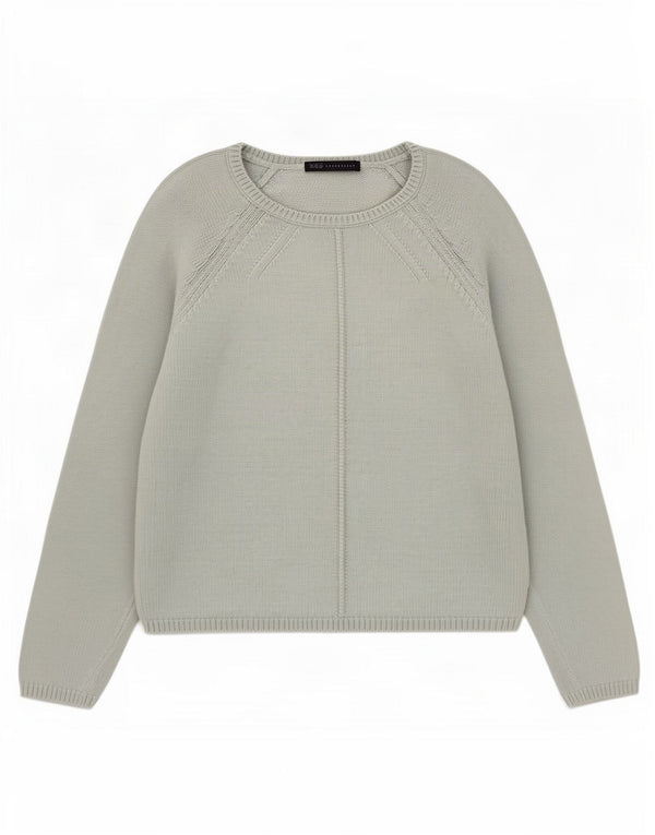 Marks & Spencer Womens Boat Neck Jumper Sweater UK 10 Small Green Cotton