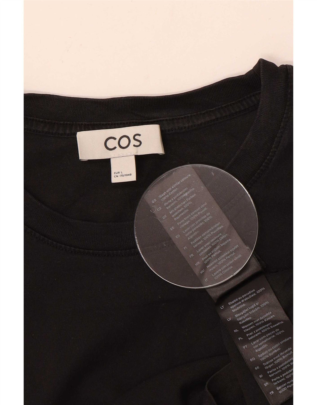 Tricou Cos pentru bărbați Top mare din bumbac negru
