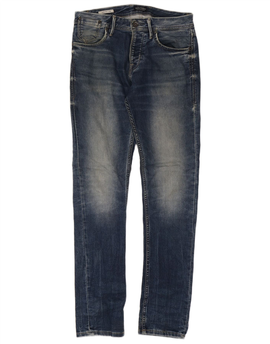 JACK & JONES Blugi Tim Slim pentru bărbați W30 L34 Bumbac albastru