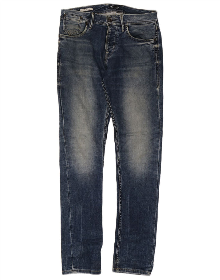 JACK & JONES Blugi Tim Slim pentru bărbați W30 L34 Bumbac albastru