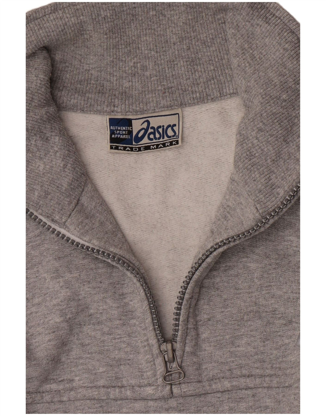 Hanorac Asics pentru bărbați, cu fermoar și gât, pulover mare, gri, bumbac