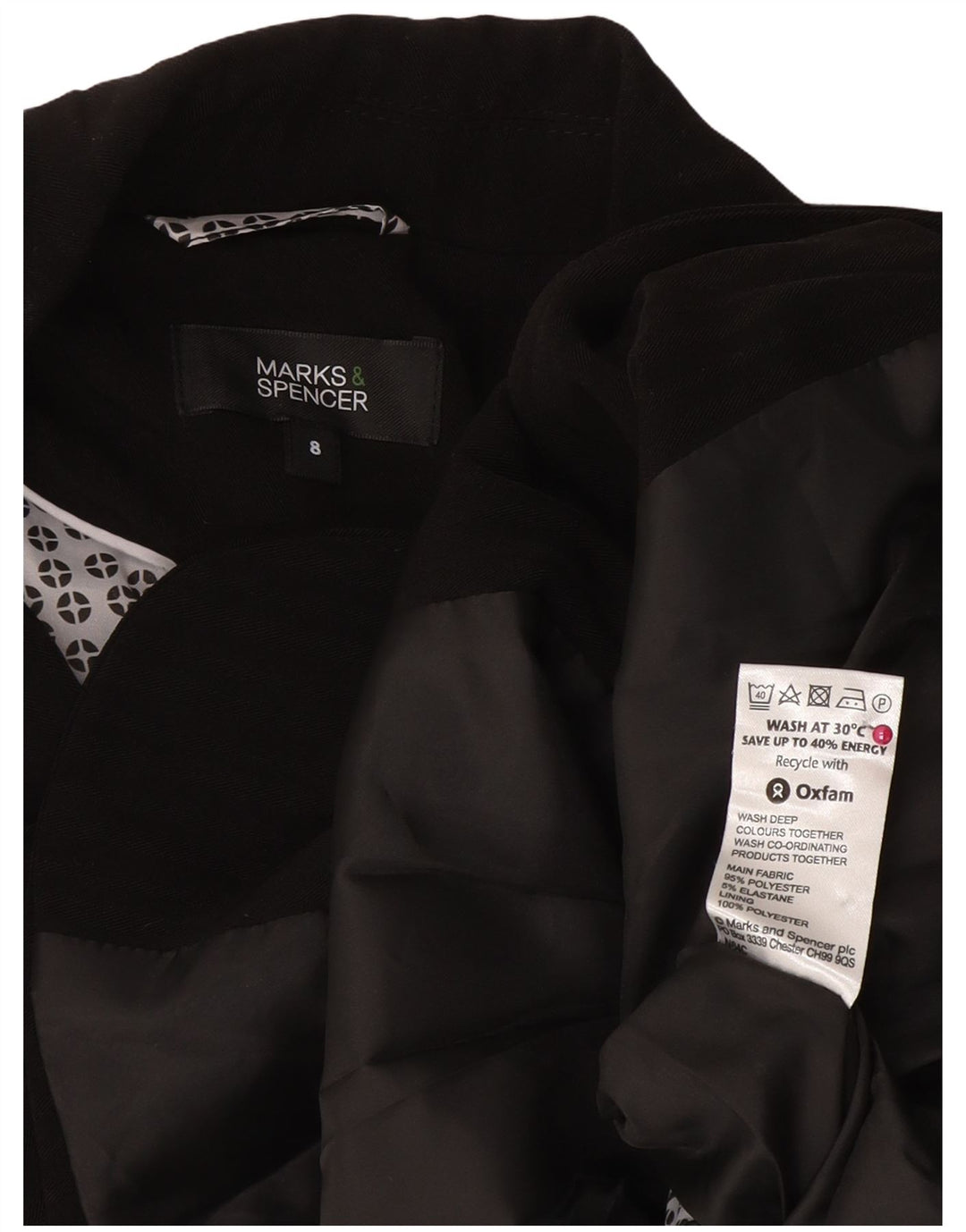 Jachetă pentru femei Marks & Spencer, cu 2 nasturi, din poliester negru