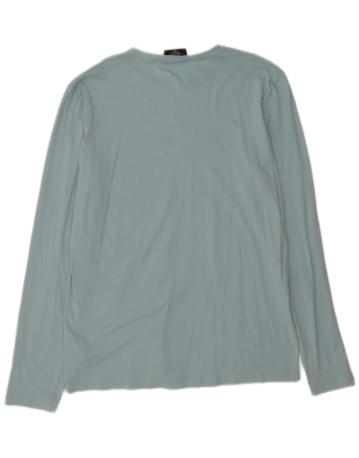 Top grafic pentru bărbați Bear cu mânecă lungă, mare, albastru, bumbac