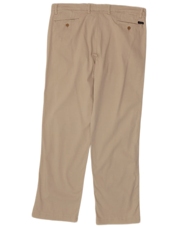 Pantaloni chino drept bărbați Ivy Oxford L34 L30 bumbac bej