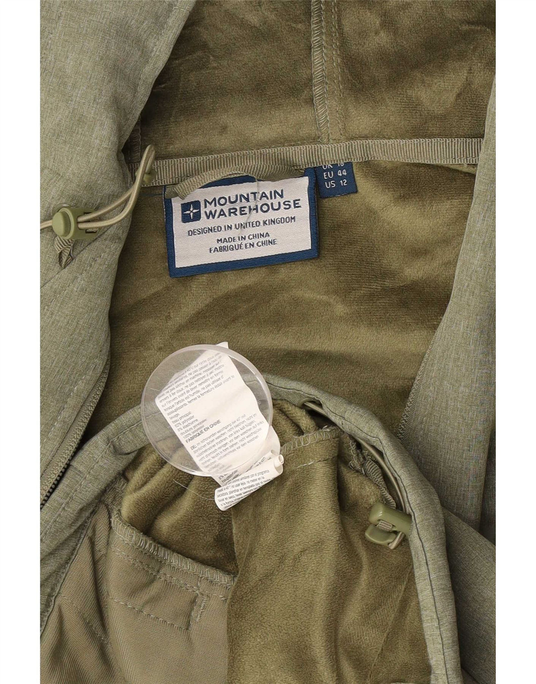 Mountain Warehouse Womens Hooded Windbreaker Jacket UK 16 Large Green