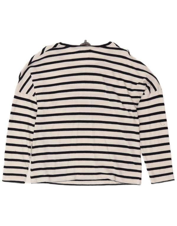 LAURA ASHLEY Bluză pentru femei de top UK 16, mare, bumbac cu dungi albe