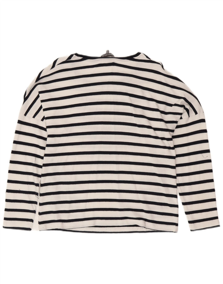 LAURA ASHLEY Bluză pentru femei de top UK 16, mare, bumbac cu dungi albe