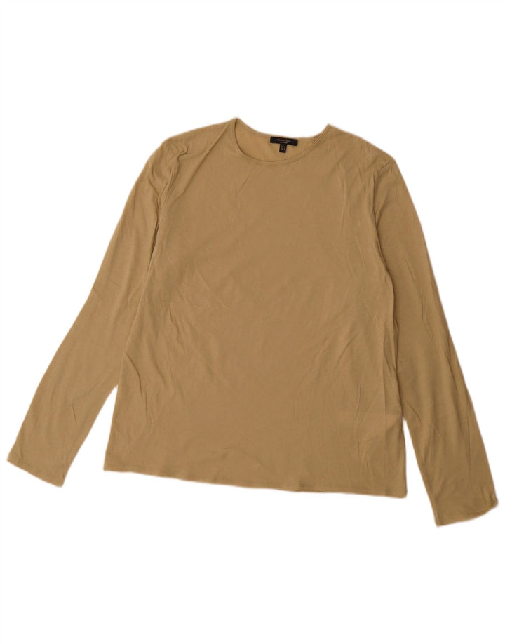 Top pentru femei Massimo Dutti cu mânecă lungă UK 14 Medium Beige Bumbac