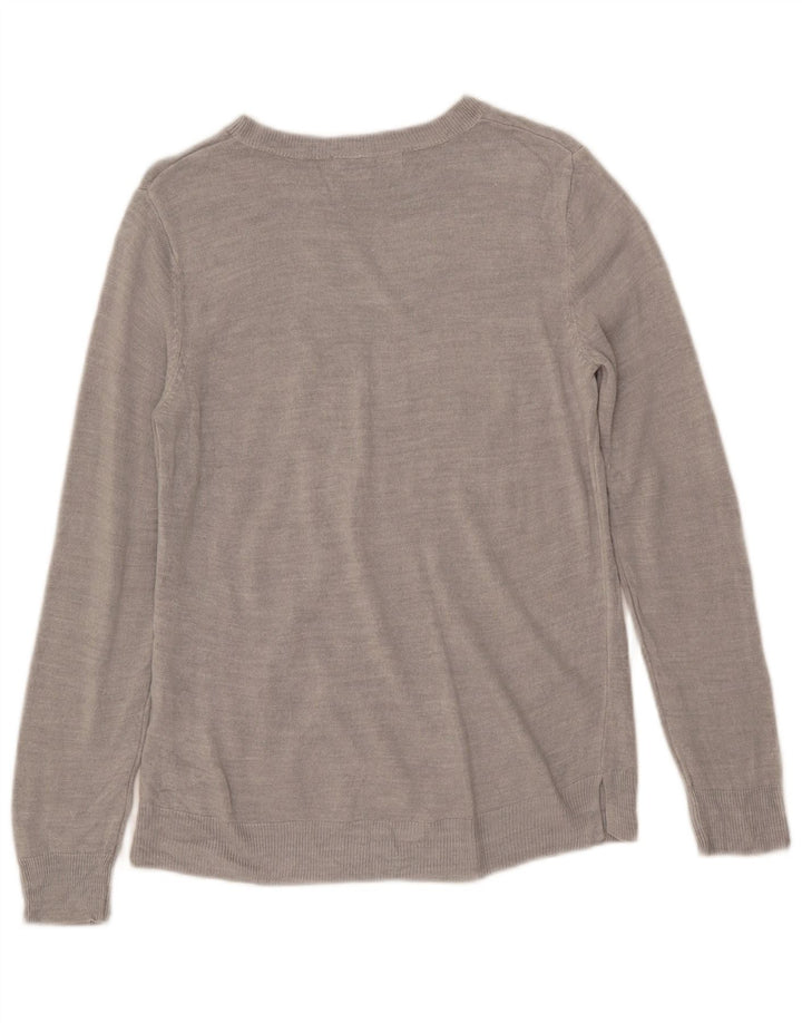 Pulover pentru femei Marks & Spencer cu gât de barcă UK 12 Medium Gri Acrilic