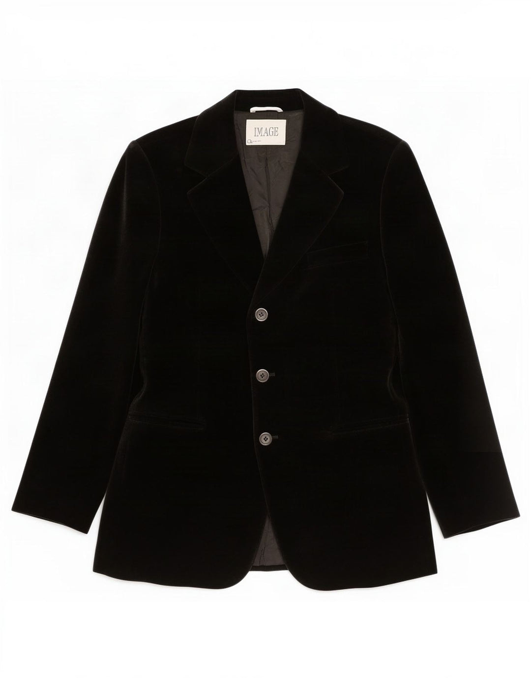 Jachetă vintage din catifea cu 3 nasturi pentru femei UK 14 Medium Black