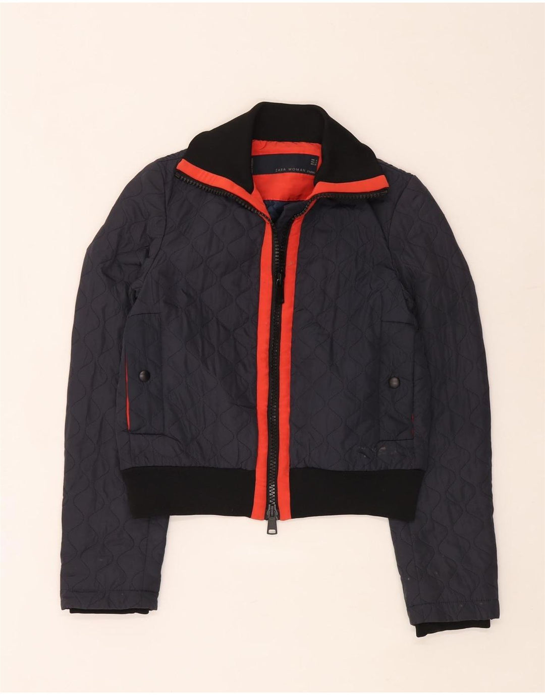 Jachetă matlasată pentru femei Zara UK 10 Small Bleumarin