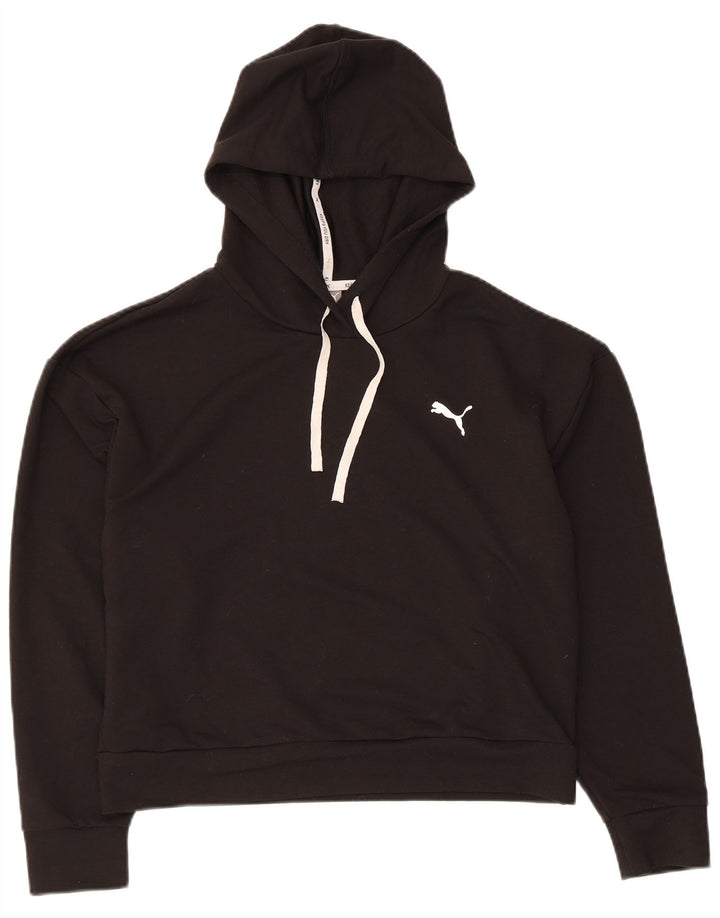 Pulover PUMA Crop Oversized Hoodie pentru femei UK 10 Poliester negru mic