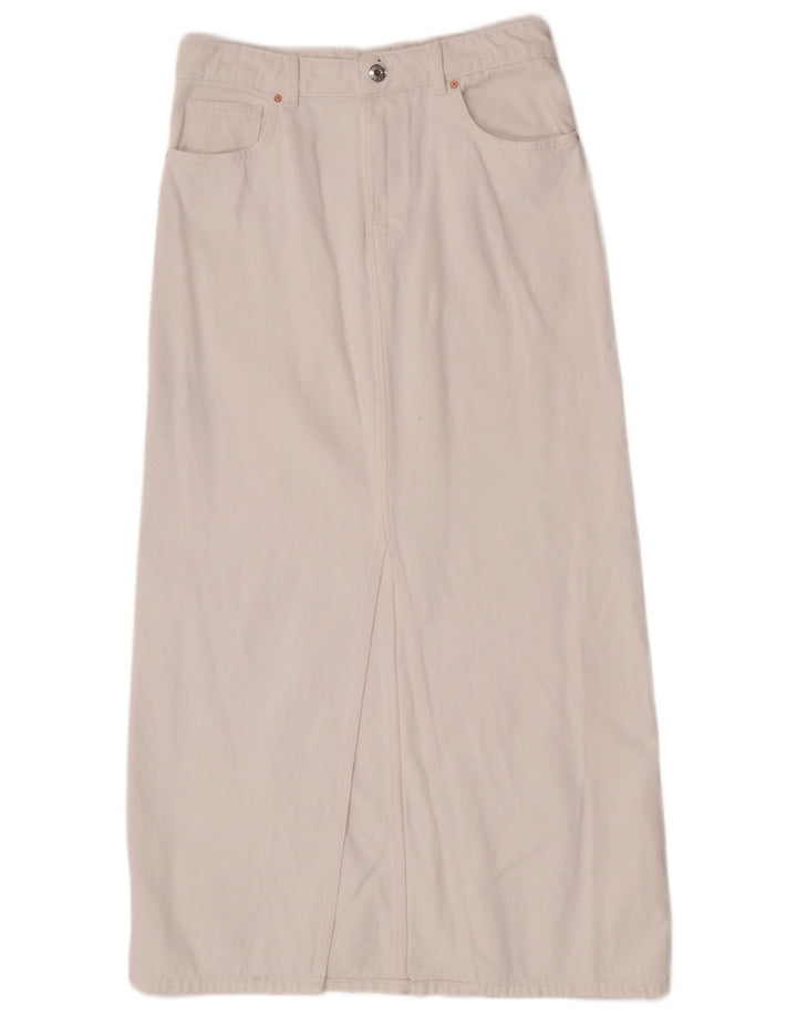 Fusta de blugi pentru femei Mango Medium W30 Bumbac alb