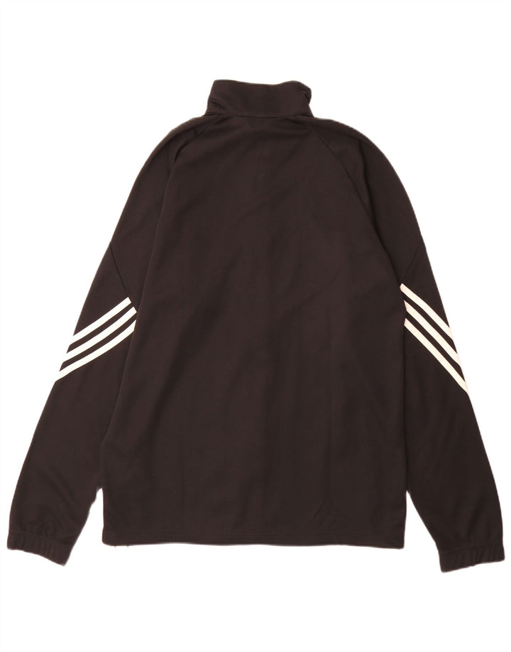 Jachetă de top pentru trening Adidas Climalite pentru bărbați, poliester mediu negru