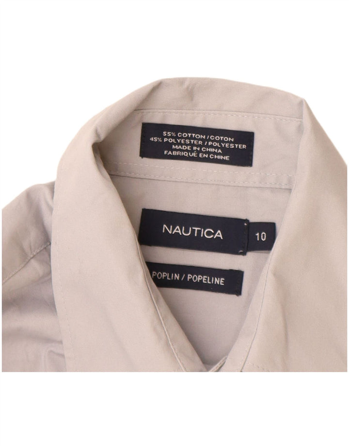 Cămașă Poplin Nautica Băieți 9-10 Ani Bumbac Gri