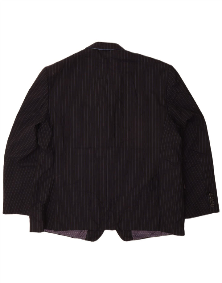 Jachetă pentru bărbați Marks & Spencer, cu 2 nasturi, Marea Britanie 48 4XL, bleumarin, cu dungi