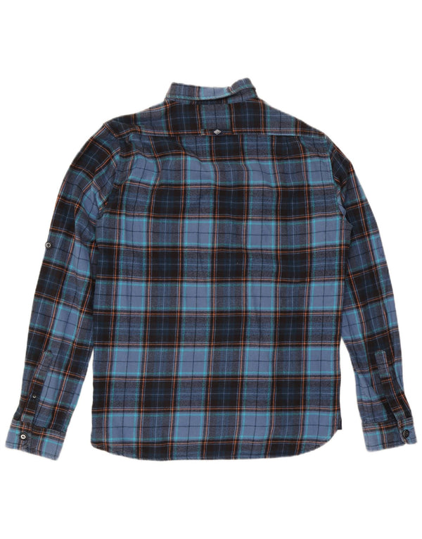 Cămașă de flanel pentru bărbați Superdry XL, bumbac cu carouri bleumarin
