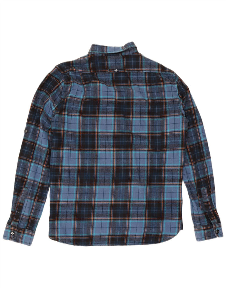 Cămașă de flanel pentru bărbați Superdry XL, bumbac cu carouri bleumarin