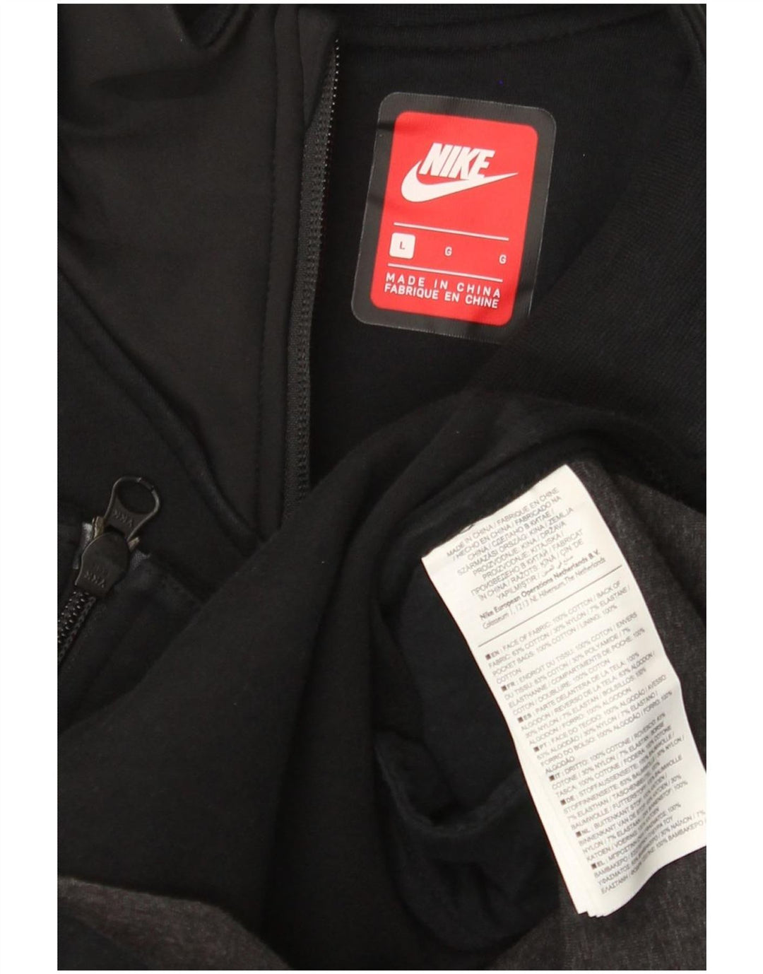 Haina de vânt pentru femei Nike UK 16 mare, negru, bumbac