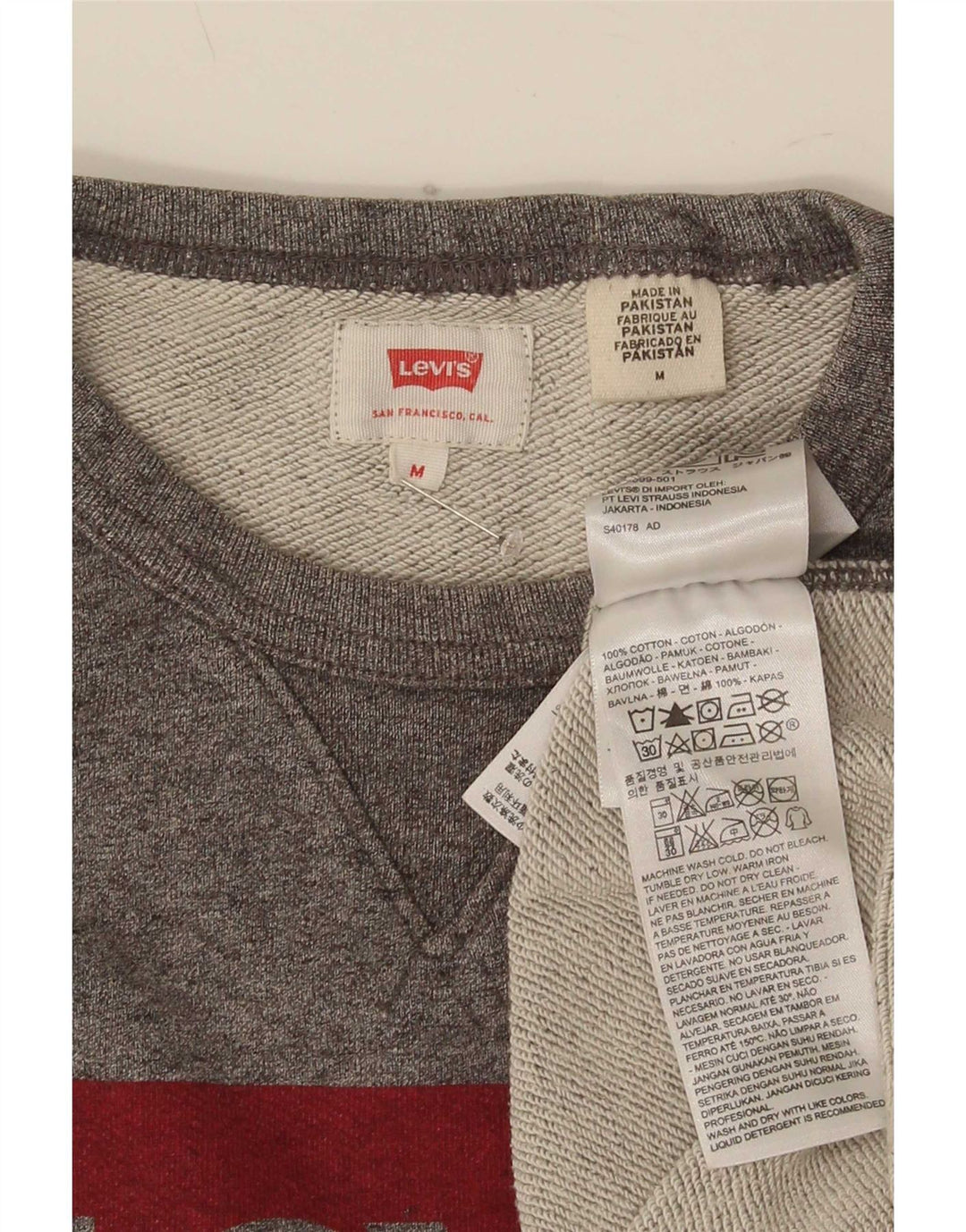 Pulover cu grafic pentru femei Levi's Pulover Clasic cu pături gri mediu