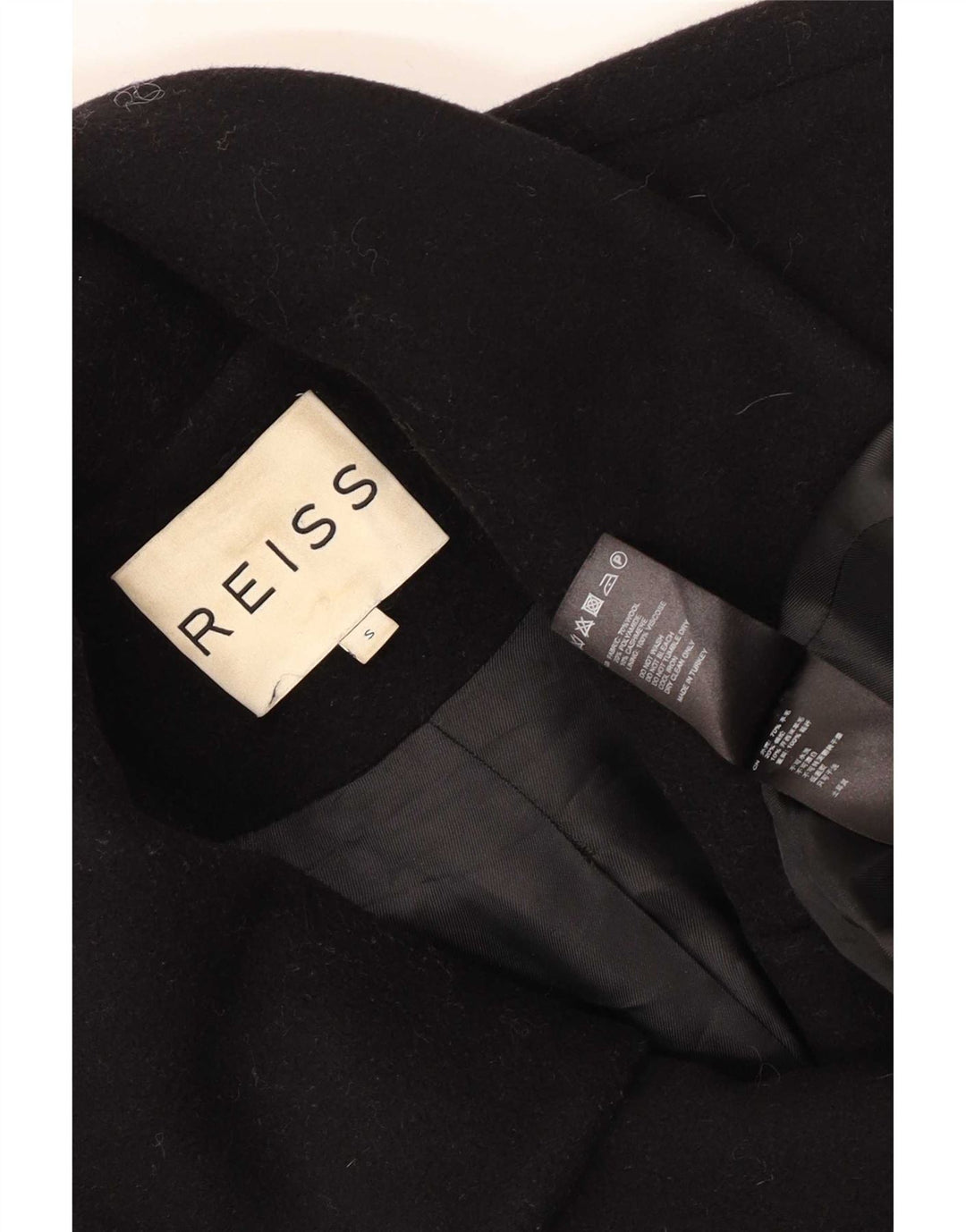Reiss Womens Oversized Oversized Wool UK 10 Small Black Wool