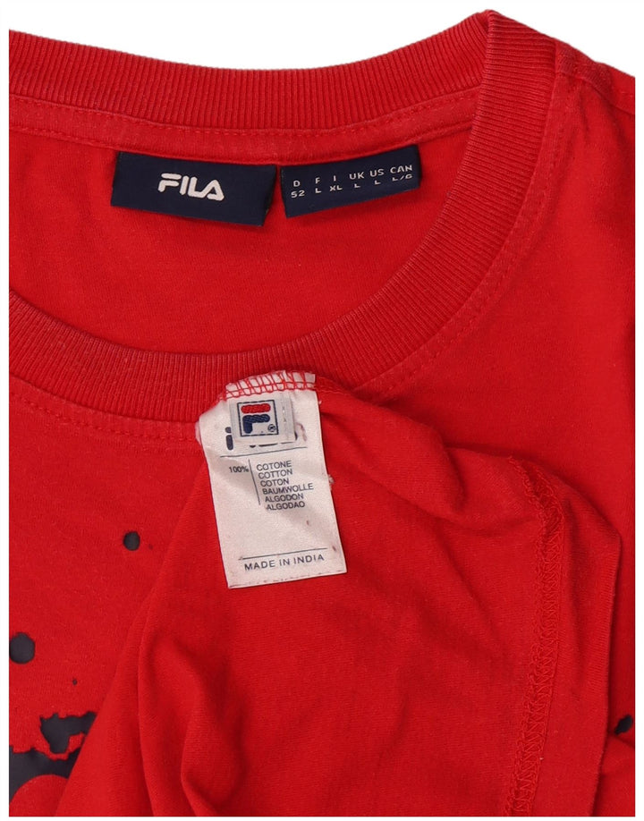 Tricou grafic Fila pentru bărbați Top mare bumbac roșu