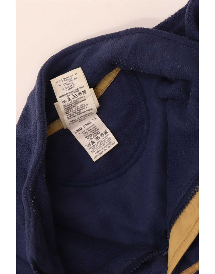 Pulover pentru bărbați Adidas, cu fermoar și gât, din lână, Marea Britanie 40/42, poliester mediu albastru bleumarin