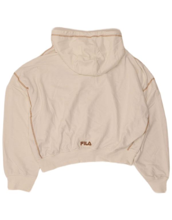 Jumper Fila Crop Oversized Hoodie pentru femei UK 16, mare, alb, bumbac