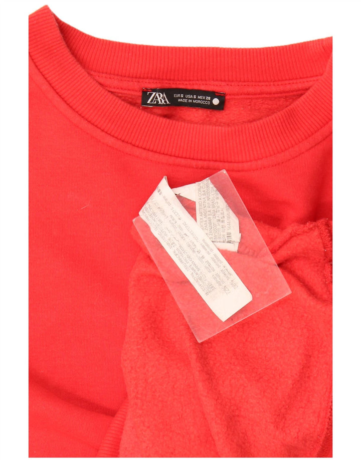 Pulover pentru Damă Zara UK 14 Bumbac Roșu Mediu