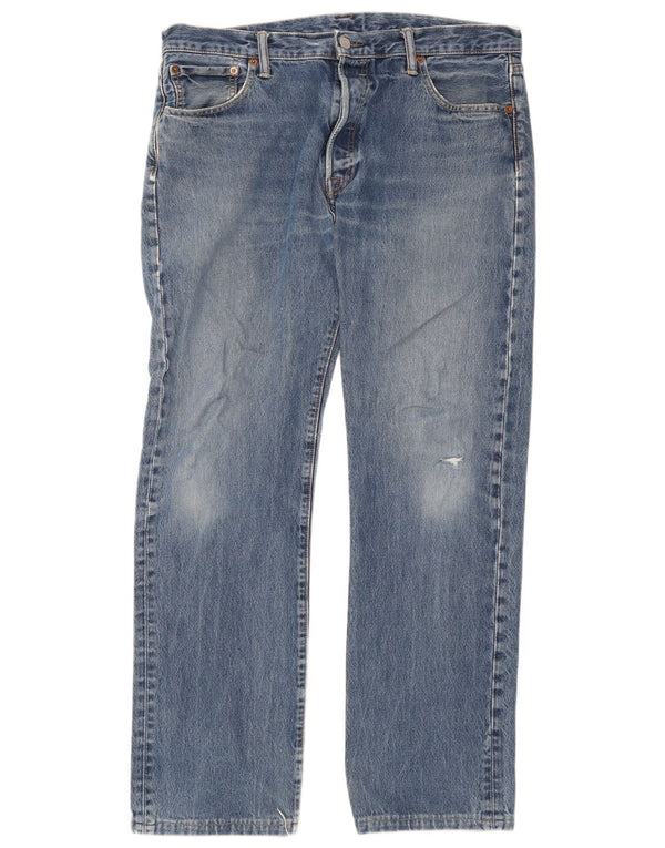 Blugi drepți distressed 501 Levi's pentru bărbați W36 L31 albastru