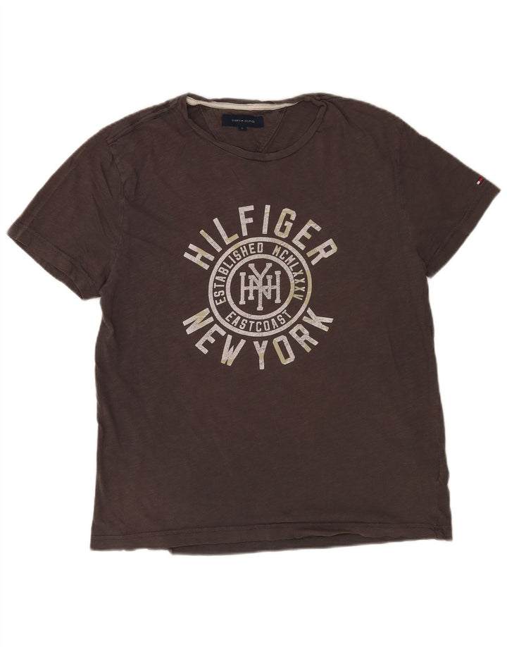 Tricou grafic Tommy Hilfiger pentru bărbați Top mare bumbac gri