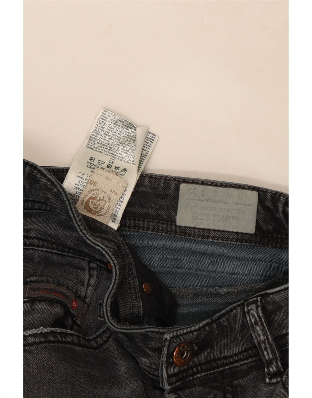 Jeans Belther Regular Slim pentru femei Diesel W30 L30 bumbac gri