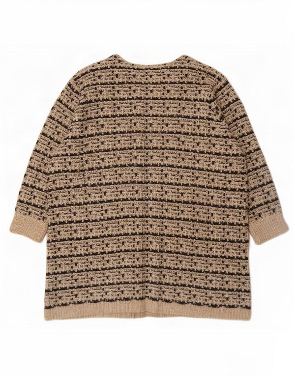 Pulover cardigan deschis pentru femei Joe Browns UK 32/34 5XL Bej cu dungi