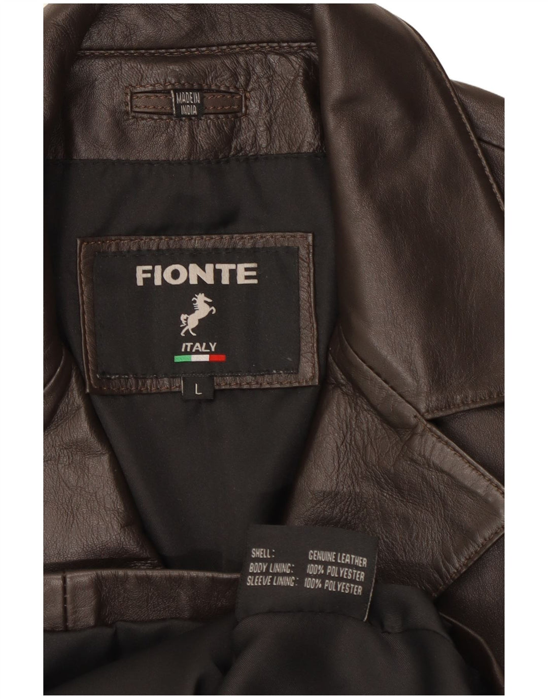 Fionte Jachetă din piele cu 4 nasturi pentru femei UK 16, maro, maro