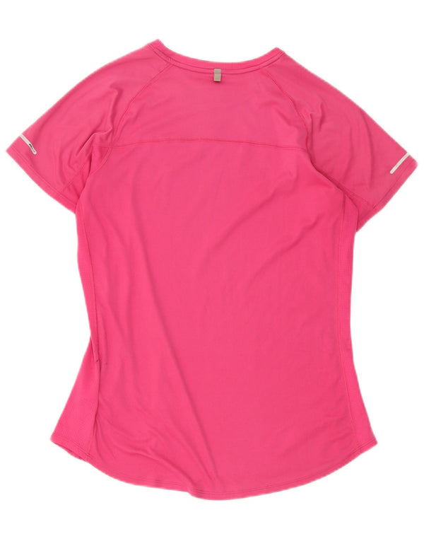 Nike Womens Dri Fit T-Shirt Top UK 14 Medium Pink Polyester