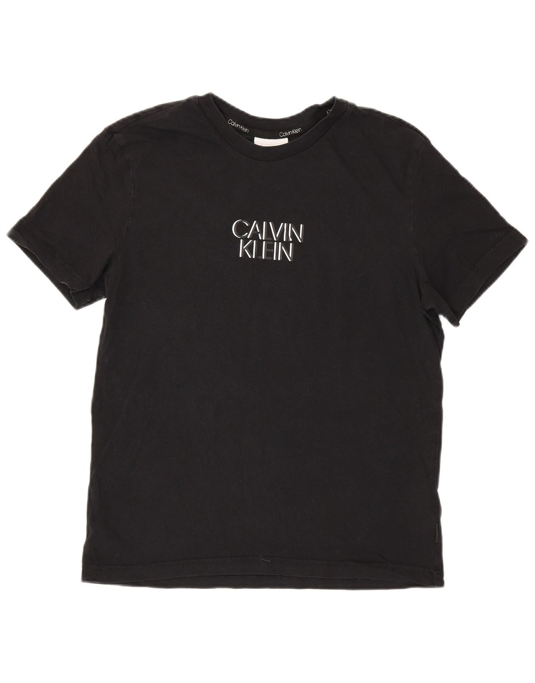 Tricou grafic Calvin Klein pentru bărbați Top mediu din bumbac negru