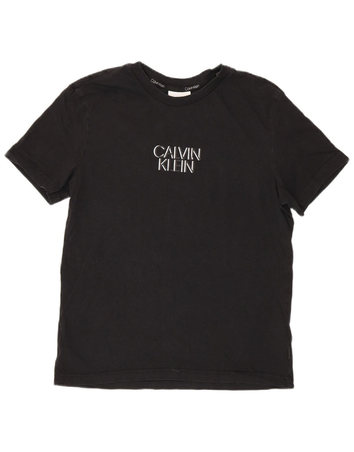 Tricou grafic Calvin Klein pentru bărbați Top mediu din bumbac negru