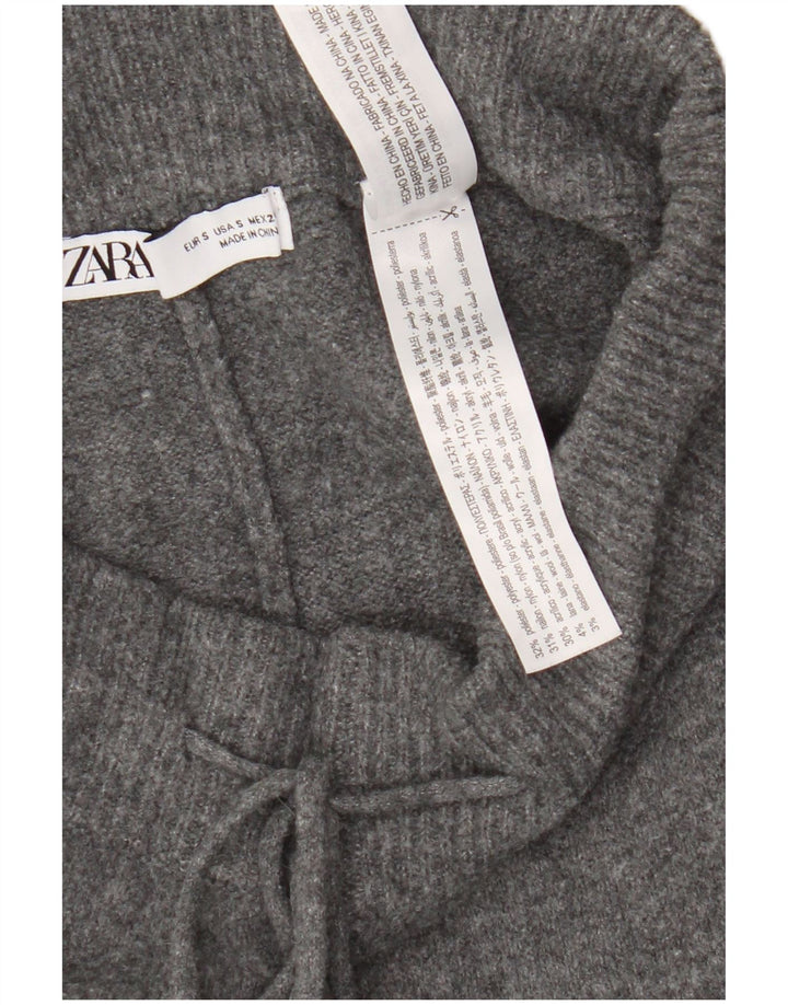 Pantaloni de trening pentru femei Zara Joggeri UK 10 Poliester gri mic