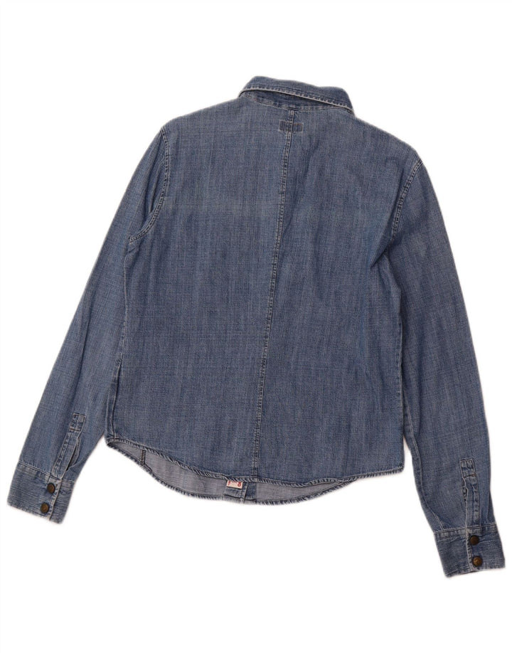 ARMANI JEANS Cămașă de blugi pentru femei UK 14 Bumbac albastru mediu