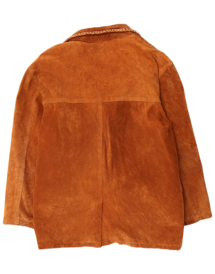 Jachetă vintage pentru bărbați din piele intoarsa UK 42 XL din piele maro