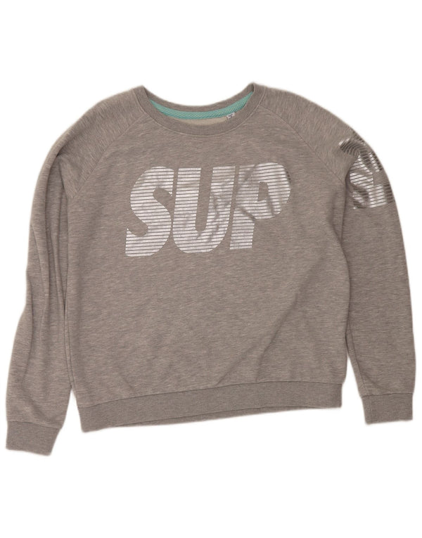 Pulover cu grafic pentru femei Superdry UK 16, mare, gri cu pete