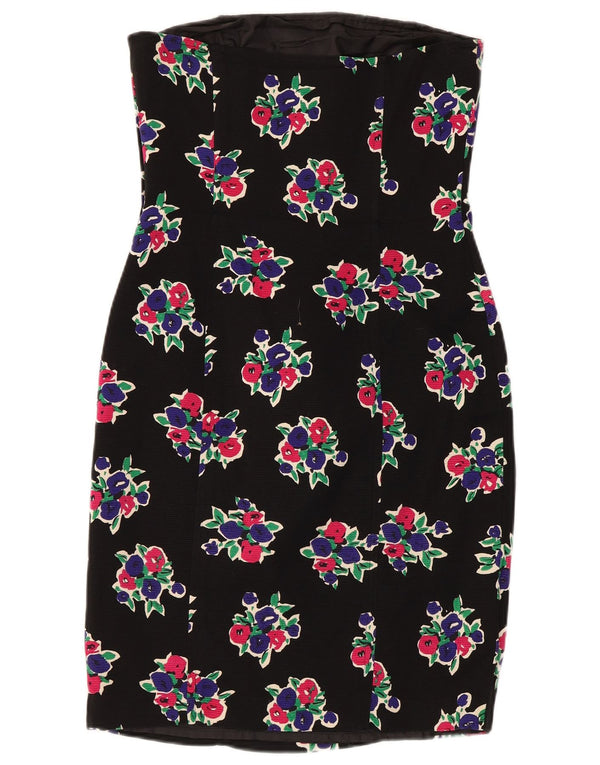 Max Mara Rochie pentru femei fără bretele UK 12 Medium Black Floral Bumbac