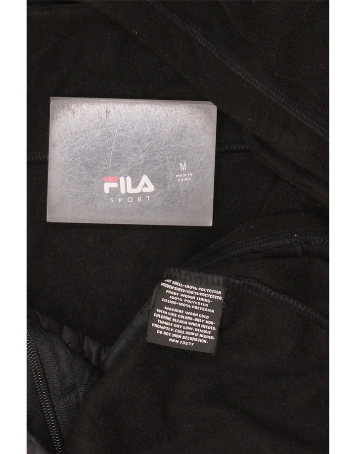 Jachetă fleece cu glugă Fila pentru femei UK 14 Poliester mediu negru