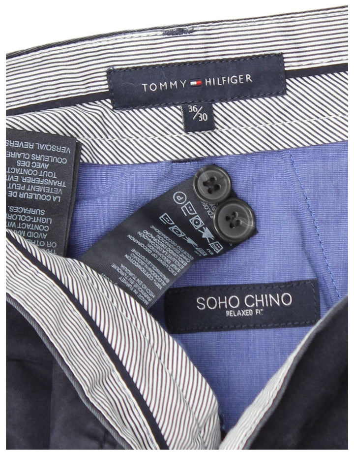 TOMMY HILFIGER Pantaloni chino Soho pentru bărbați, cu tăiere relaxată, W36 L30, bleumarin