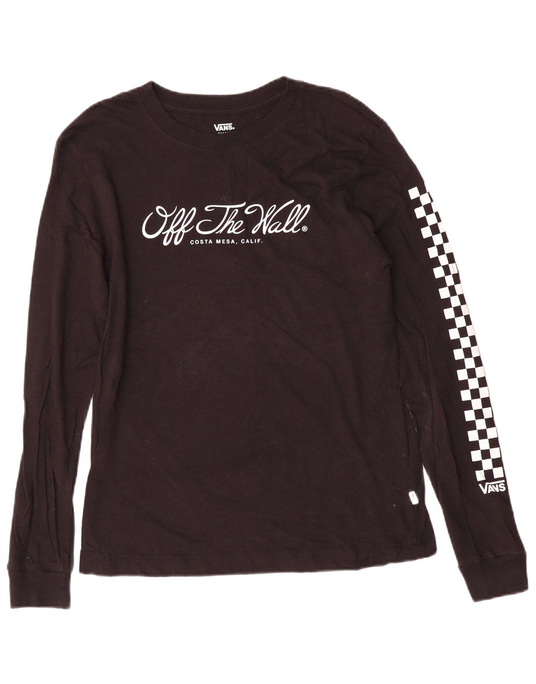 VANS Top grafic pentru femei cu mânecă lungă UK 10 Small Black