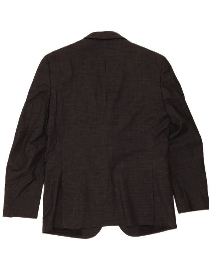 Massimo Dutti Mens 2 Button Blazer Jacket EU 52 Large Grey Wool