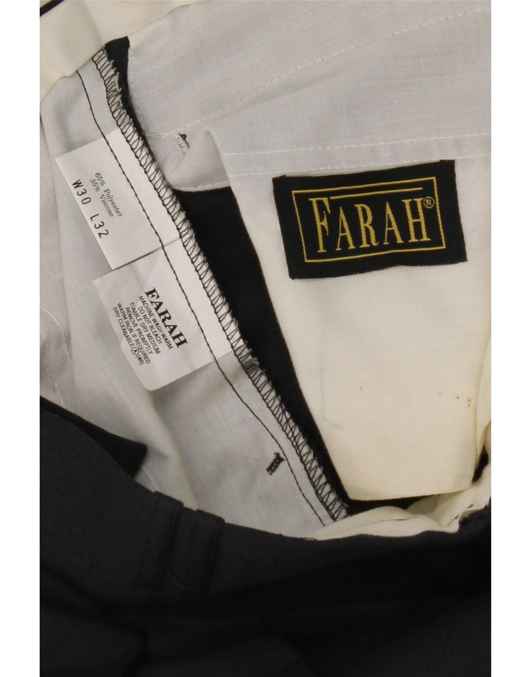 Pantaloni de costum pentru bărbați Farah L30 L28 bleumarin poliester