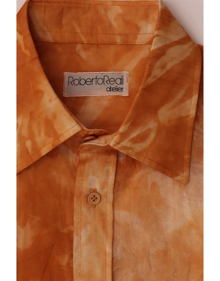 Cămașă Vintage de damă portocaliu mediu Tie Dye