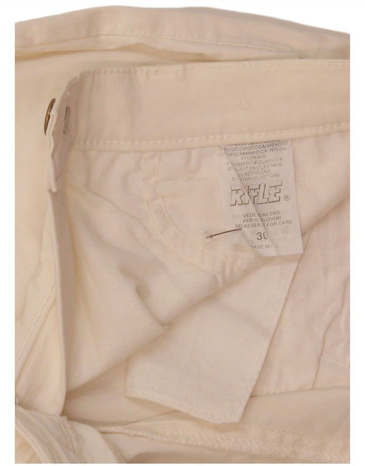 Pantaloni Capri drepti pentru femei Rifle L30 L20 Poliamidă albă