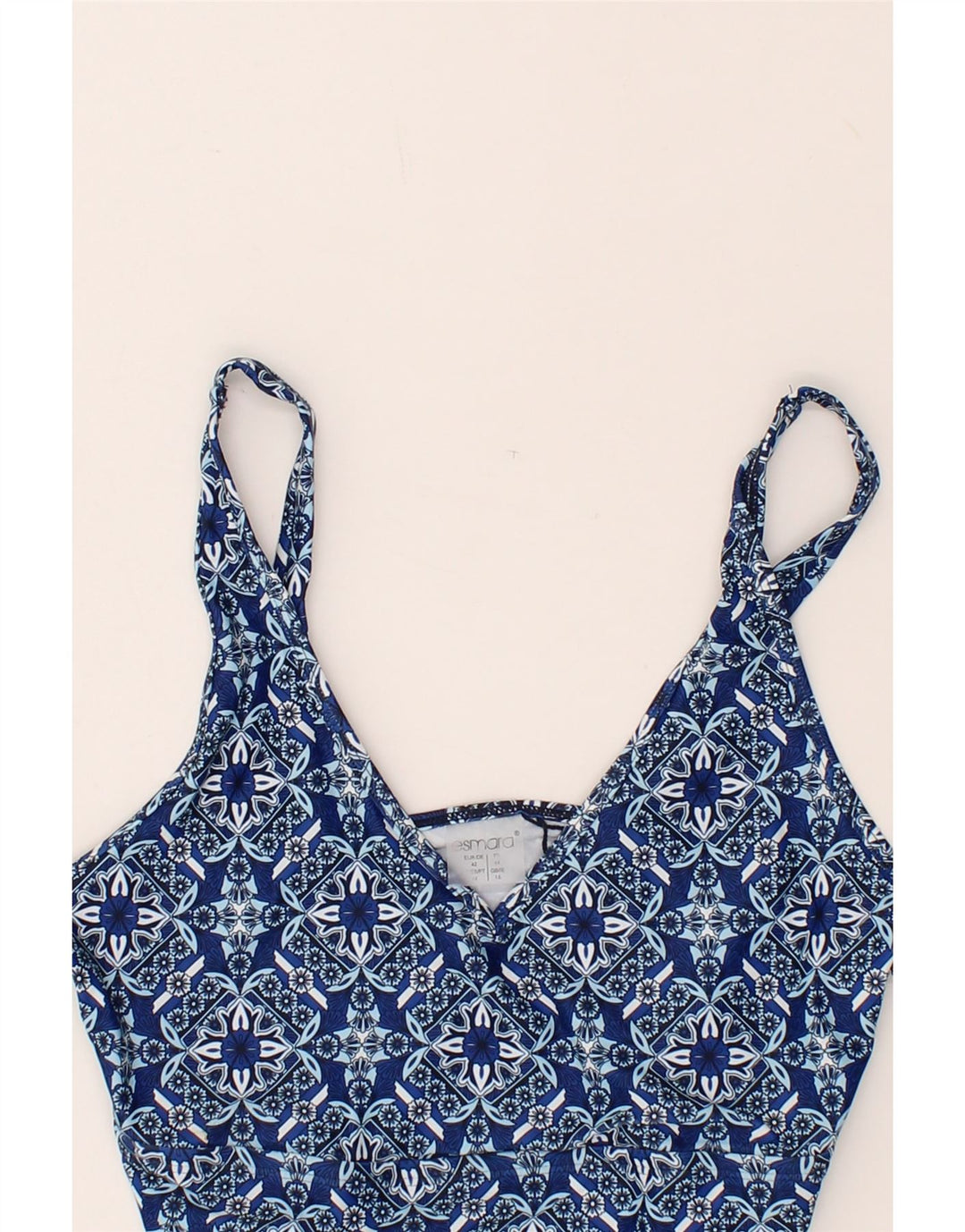 ESMARA Womens Abstract Pattern Swimwear UK 16 Large  Blue Polyester Vintage Esmara and Second-Hand Esmara from Messina Hembry 